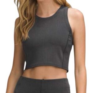 Lululemon Ribbed Softstreme Cropped Tank Top Black Size 2